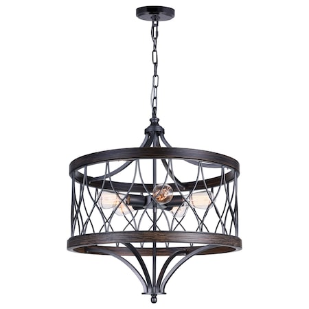 Cwi Lighting Amazon 5 Light Drum Shade Chandelier With Gun Metal Finish 9966P23-5-242-B